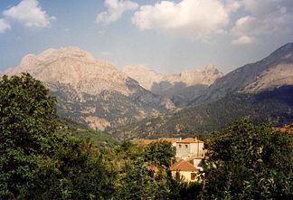 Vardousia, Berggipfel Korakas. Ansicht von Westen