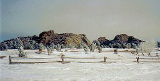 Sherman Granite bei Vedauwoo im Winter