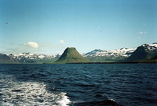 Der Gebirgszug vom Breiðafjörður aus