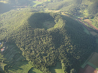 Luftbild des Vulkans Santa Margarida