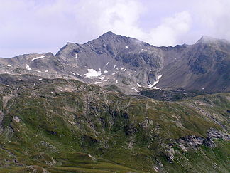 Der Wildenkogel von Südwesten, von der Badener Hütte aus gesehen