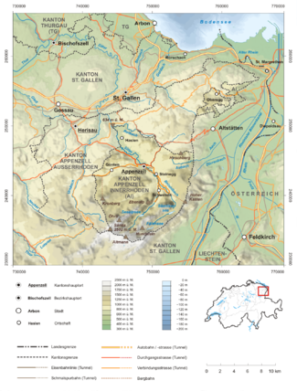 Karte Kanton Appenzell Innerrhoden