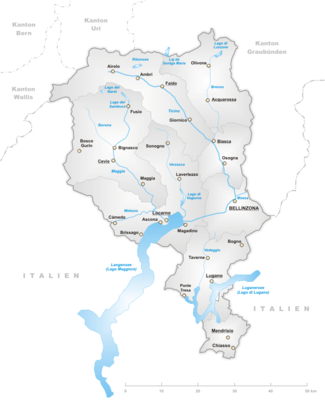 Karte Republik und Kanton Tessin
