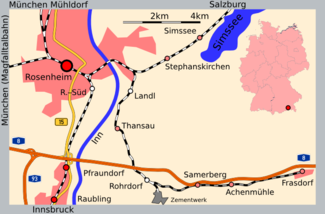 Strecke der Bahnstrecke Rosenheim–Frasdorf