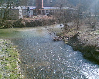 Mündung der Březná in die Moravská Sázava