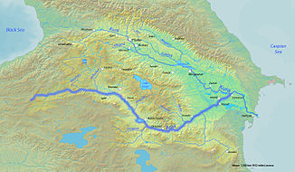 Verlauf des Aras im südlichen Einzugsgebiet der Kura