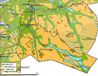 Verlauf der Barduelva im Gebiet der Kommune Bardu