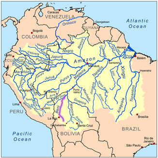 Amazonasbecken, Río Beni hervorgehoben