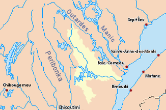 Einzugsgebiet des Rivière Betsiamites