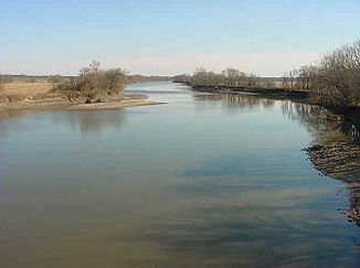 Der Des Moines River oberhalb von Ottumwa (Iowa)