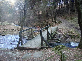 Brücke über den Eistringhauser Bach in dem Naturschutzgebiet "Uelfetal und Nebentäler"