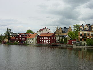 Eskilstunaån in der Stadtmitte von Eskilstuna