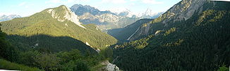 Das Tal des Boite im Bereich seiner Mündung in den Piave bei Perarolo di Cadore