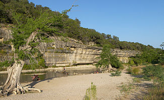 Felswand im Guadalupe River State Park