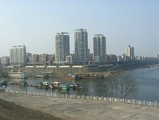 Mündung des Fu Jiang in den Jialing Jiang, in der Stadt Hechuan