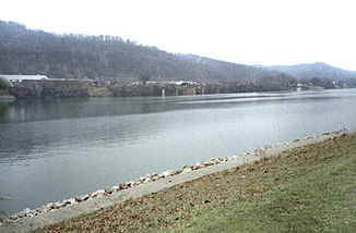 Der Kanawha River bei St. Albans, West Virginia