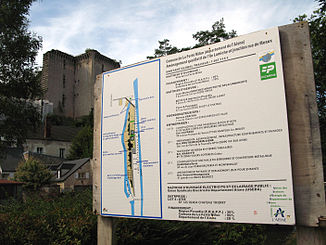 Tafel mit dem Flussverlauf in La Ferté-Milon