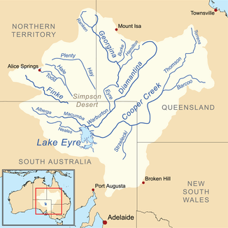 Georgina River im Einzugsgebiet des Lake Eyre