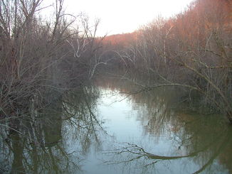 Der Little Scioto River in der Nähe seiner Mündung in den Ohio River bei Sciotoville.