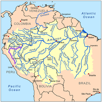 Amazonasbecken, Río Marañón hervorgehoben