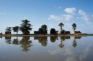 Insel an einer breiten Stelle des Nigers in Mali