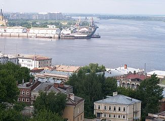 Mündung der Oka in die Wolga bei Nischni Nowgorod
