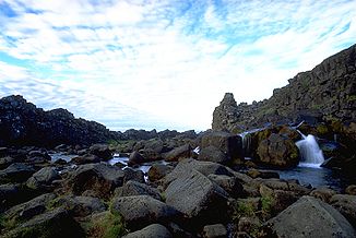 Schlucht der Öxará bei Þingvellir