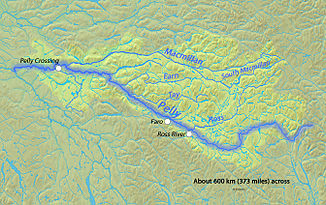 Verlauf des Ross River im Einzugsgebiet des Pelly River