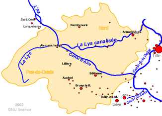 Verlauf des Flusses in Frankreich