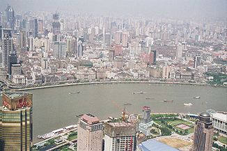 Der Huangpu-Fluss in Shanghai