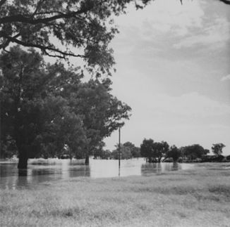 Überschwemmung am Barcoo River im Distrikt Blackall (Februar 1941)