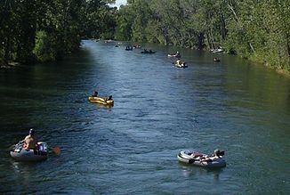 Schlauchboote auf dem Boise River