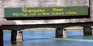 Hinweisschild am Turanganui River