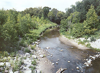 Der Turtle River im Turtle River State Park bei Larimore im Grand Forks County (Aufnahme von 2004).