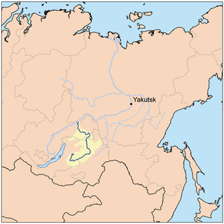 Ostsibirien mit Lage des Witim-Einzugsgebietes