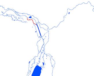 Die Nahle (rot dargestellt) im Leipziger Gewässerknoten