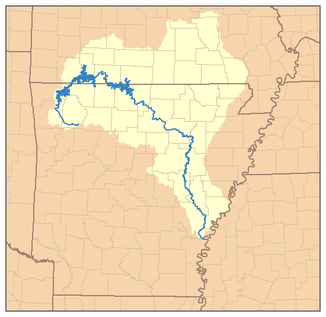 Karte des Einzugsgebietes des White Rivers