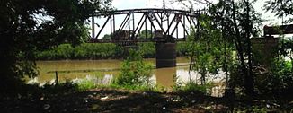 Alte, nicht mehr in Betrieb befindliche Drehbrücke über den Yazoo River bei Redwood, nahe der Mündung in den Mississippi bei Vicksburg