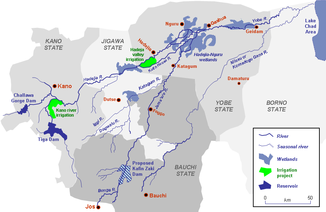 Karte des Einzugsgebietes des Yobe