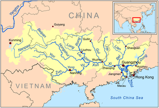 Flussnetz des Perlflusses (Zhu Jiang)
