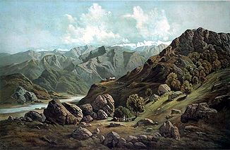 Das Tal des Satluj um 1857 von Rampur aus gesehen