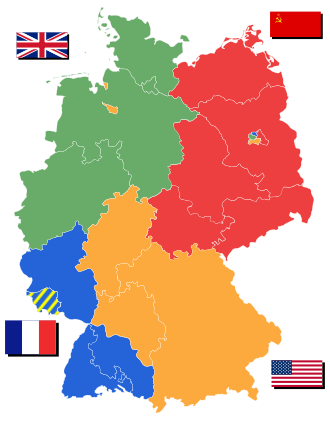 Die vier Besatzungszonen am 21. Januar 1947