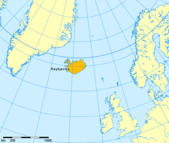 Lage Islands im Nordatlantik