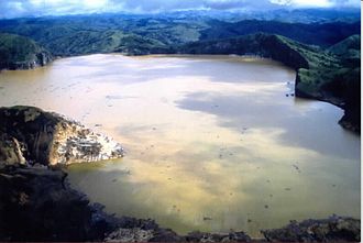 Nyos-See nach dem Ausbruch von 1986