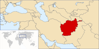 Lage der Demokratischen Republik Afghanistan in Südasien