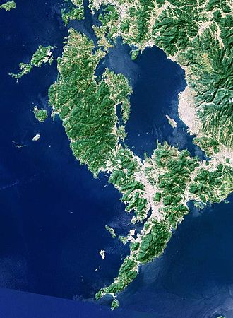 Landsat-Aufnahme der Ōmura-Bucht