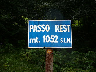 Passschild des Forcola di Mont Rest (Passo Rest)