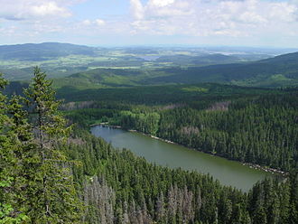 Plešné jezero (Plöckensteinsee)vom Südwesten aus gesehen