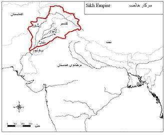 Lagekarte des Sikh–Reiches