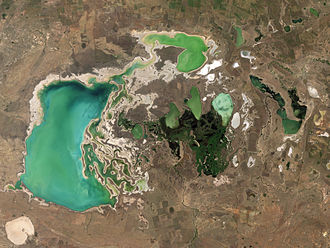 Satellitenbild des Tengizsees